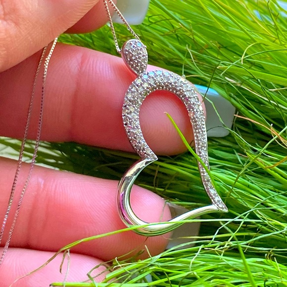 Jewelry - Pave white Gold necklace with charm